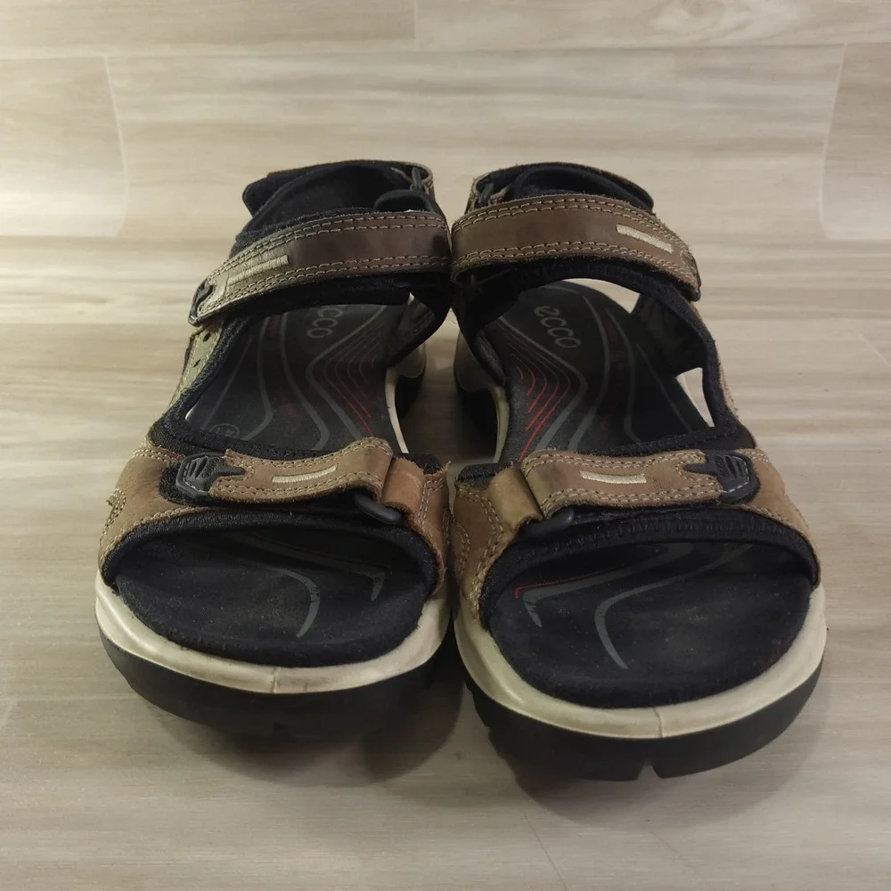 ECCO Yucatan Sandals Mens 41 Brown Leather Hiking Sport Walking 069564